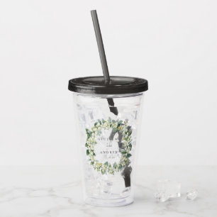 Snowberry & Eukalyptus Wreath Personalisierte Hoch Acryltrinkbecher