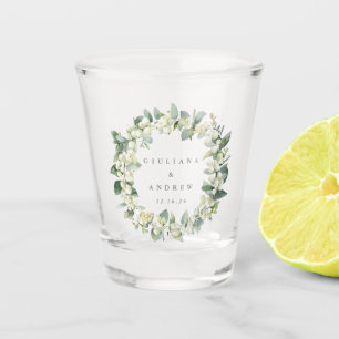 Snowberry & Eukalyptus Wreath Personalisierte Hoch Schnapsglas