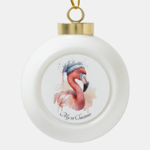 Snowbird Flamingo, Brauch Keramik Kugel-Ornament