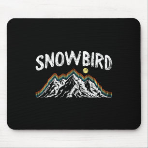 Snowbird Ski Retro Wander Skifahrer Wintersport Sk Mousepad