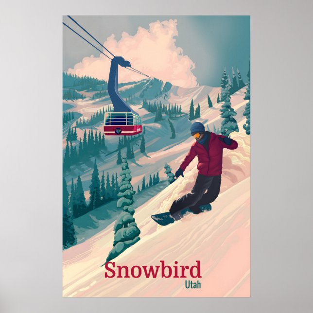 Snowbird-Snowboard-Reiseplakat Poster (Vorne)