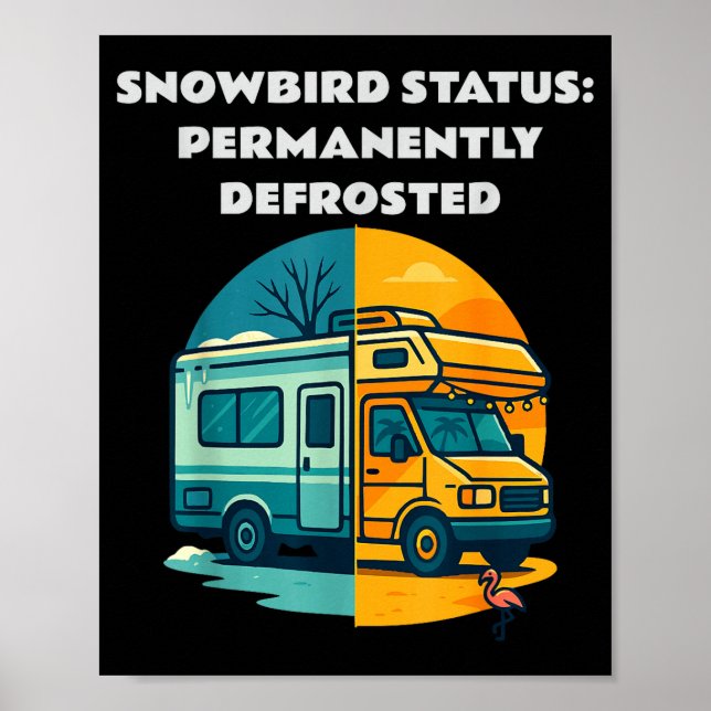 Snowbird Status Permanently Defrosted Rv Camng Ret Poster (Vorne)