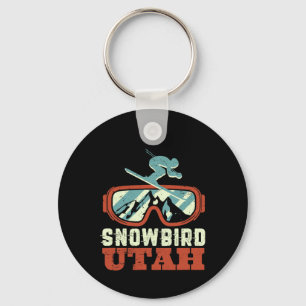 Snowbird Utah Mountain Vintages Retro Skifahren un Schlüsselanhänger
