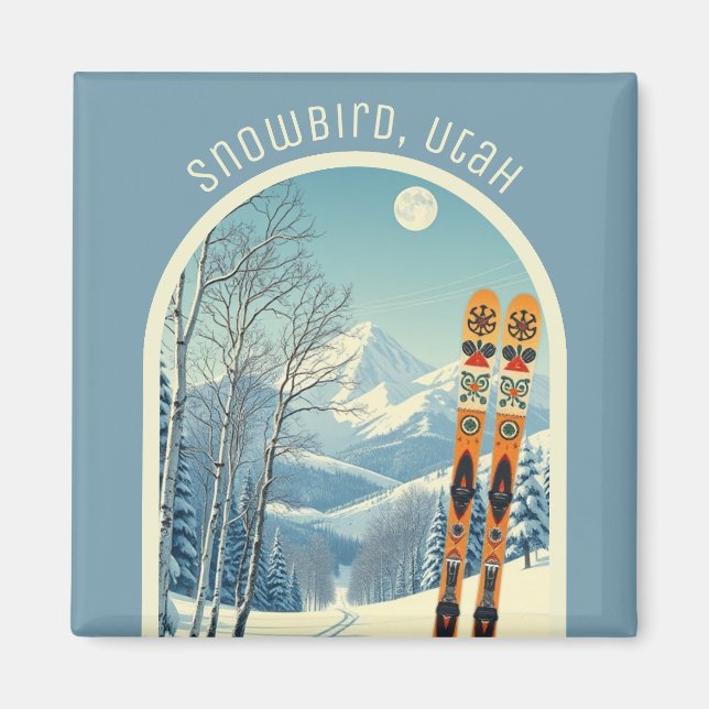 Snowbird Utah Rocky Mountains Skikarussell Magnet (Vorne)