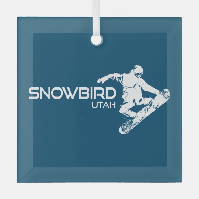 Snowbird Utah Snowboarder Ornament Aus Glas (Vorderseite)