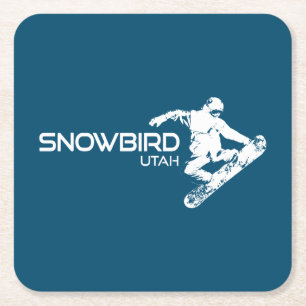 Snowbird Utah Snowboarder Rechteckiger Pappuntersetzer