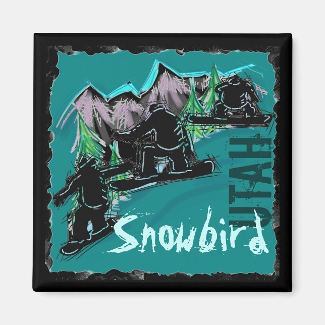 Snowbird Utah Snowboardmagnet Magnet (Vorne)