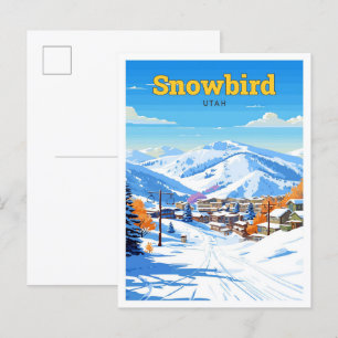 Snowbird Utah USA Reise Vintage-Illustration Postkarte