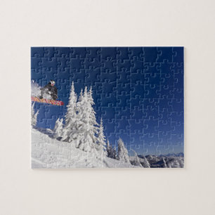 Snowboard-Action im Whitefish Mountain Resort Puzzle