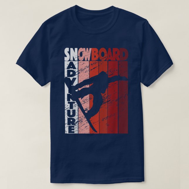 Snowboard Adventure Retro Snowboarden T-Shirt (Design vorne)