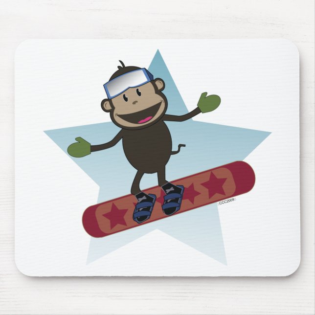 Snowboard-Affe mousepad (Vorne)