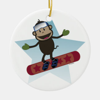 Snowboard-Affeverzierung Keramik Ornament