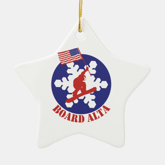 Snowboard Alta Keramik Ornament (Vorne)