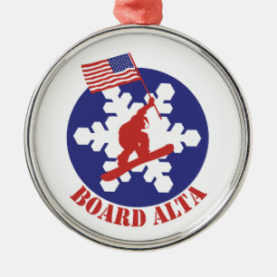Snowboard Alta Silbernes Ornament