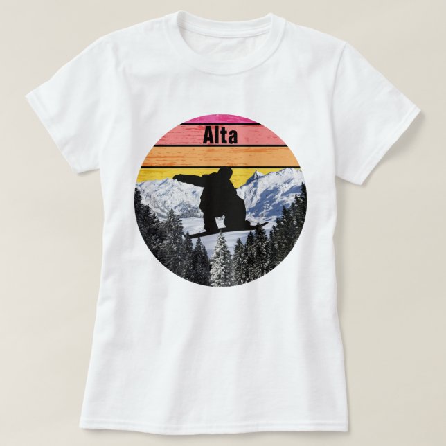 Snowboard Alta Ski Sport Feld Berge T-Shirt (Design vorne)
