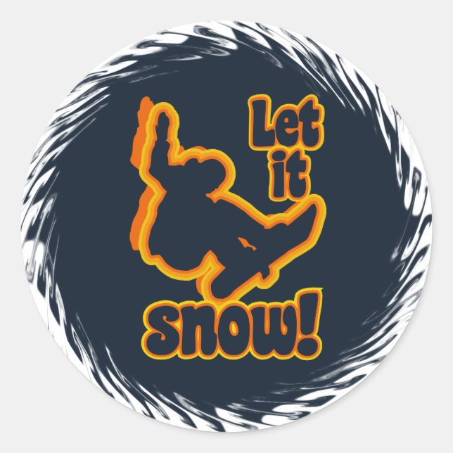 Snowboard-Aufkleber Runder Aufkleber (Vorderseite)