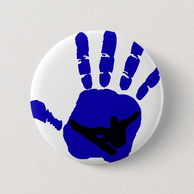 Snowboard-Aufstand-Blues Button (Vorderseite)