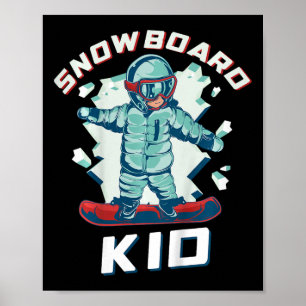 Snowboard Bekleidung Kinder Uni 2t Schwarzer Carto Poster