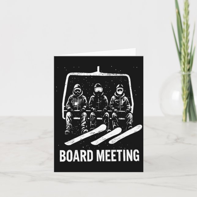 Snowboard Board Meeting Ski Lift Skier Winter Srts Karte (Vorderseite)