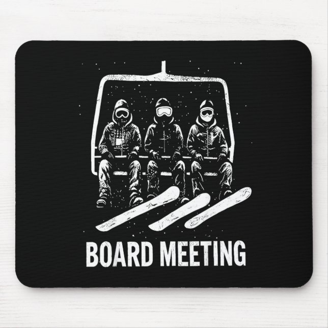 Snowboard Board Meeting Ski Lift Skier Winter Srts Mousepad (Vorne)