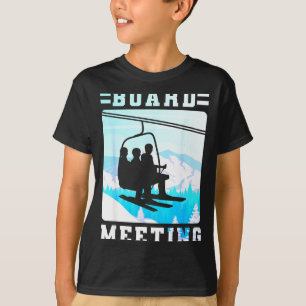Snowboard-Board-Meeting-Ski-Lift-Skifahrer-Winter T-Shirt