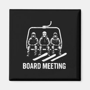 Snowboard-Board-Meeting-Skilift-Skifahrer-Wintersp Magnet