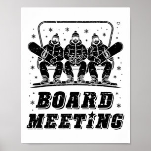 Snowboard-Board-Meeting-Skilift-Skifahrer-Wintersp Poster