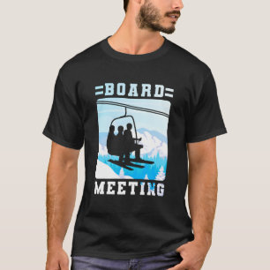 Snowboard-Board-Meeting-Skilift-Skifahrer-Wintersp T-Shirt