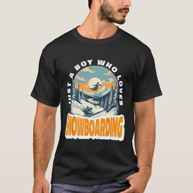Snowboard Boy Snow Fan Snowboarden Skiberg T-Shirt (Vorderseite)