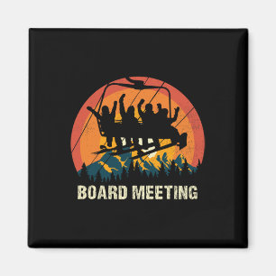 Snowboard Brett Meeting Ski Lift Skifahrer Winter Magnet
