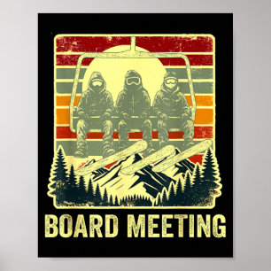 Snowboard Brett Meeting Ski Lift Skifahrer Winters Poster