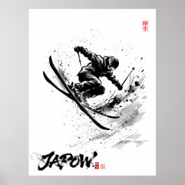 Snowboard Brush Art - Skier Slush Poster