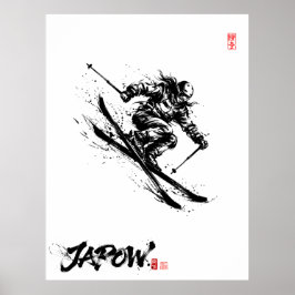 Snowboard Brush Art - Skier Women Poster