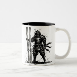 Snowboard Brush Art - Snowboarder Husky Zweifarbige Tasse