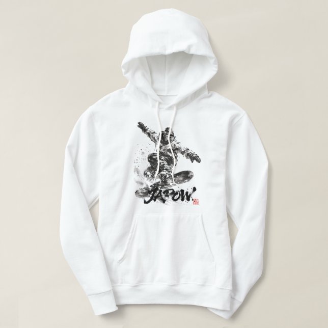 Snowboard Brush Art - Snowboarder Light Hoodie (Design vorne)