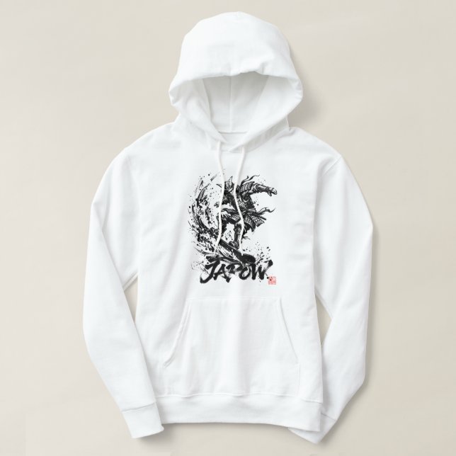 Snowboard Brush Art - Snowboarder Samurai Hoodie (Design vorne)