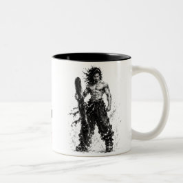 Snowboard Brush Art - Standing Samurai Musashi Zweifarbige Tasse