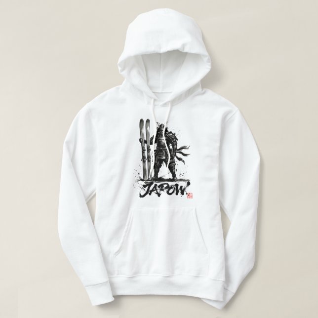 Snowboard Brush Art - Standing Samurai Ski Hoodie (Design vorne)