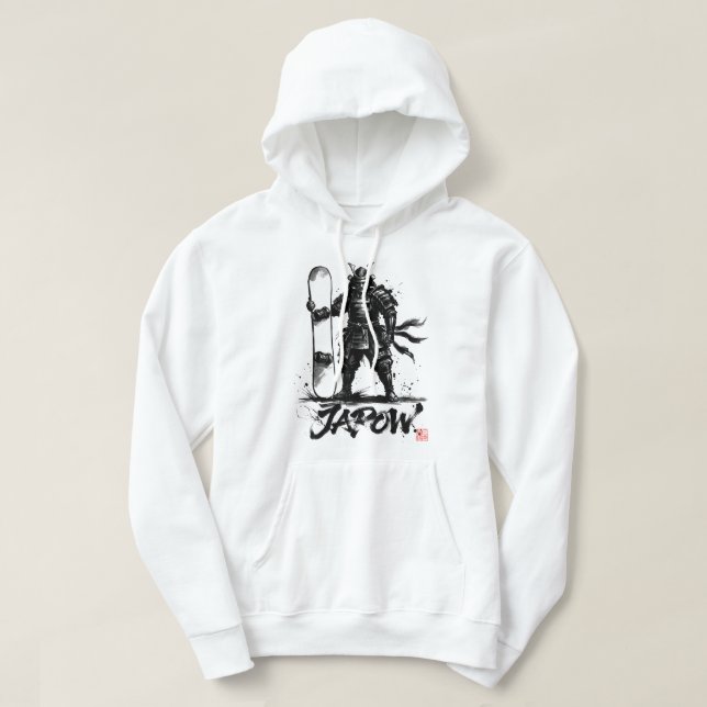Snowboard Brush Art - Standing Samurai snowboard  Hoodie (Design vorne)
