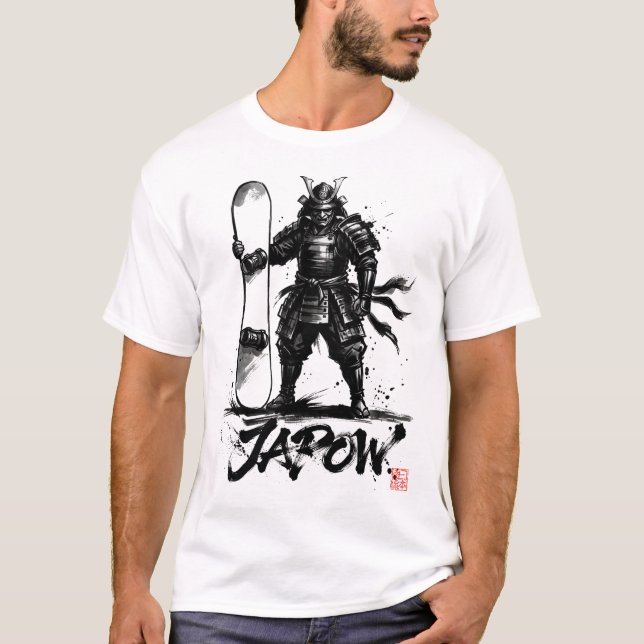Snowboard Brush Art - Standing Samurai snowboard  T-Shirt (Vorderseite)