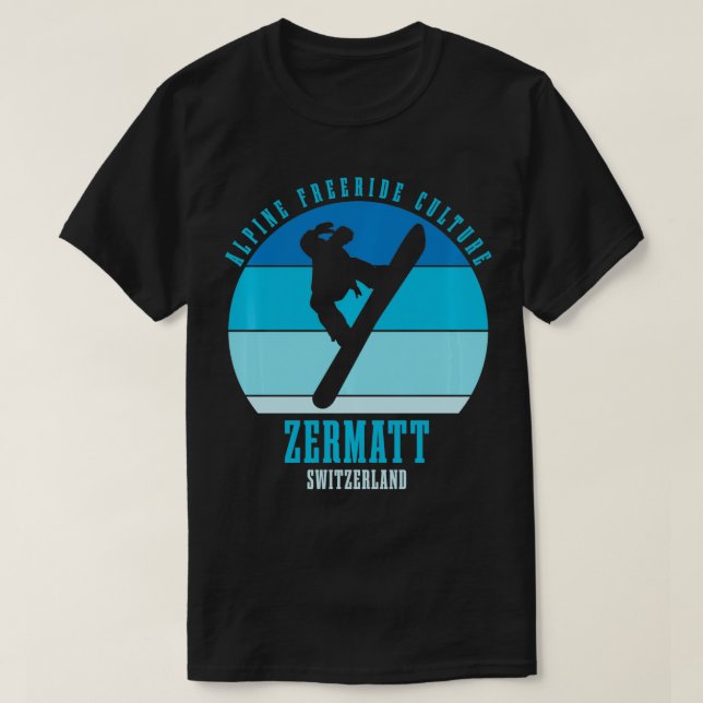 Snowboard Culture Zermatt Schweiz 1 T-Shirt (Design vorne)