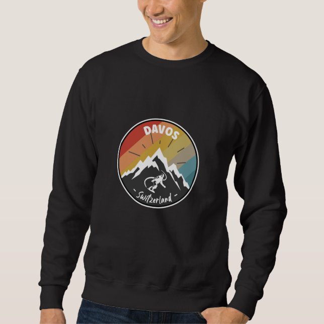 Snowboard Davos Switzerland Sweatshirt (Vorderseite)