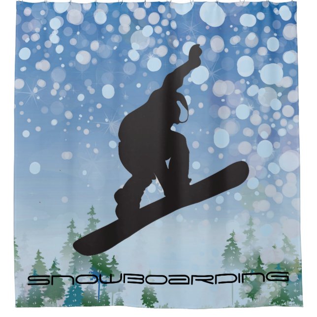 Snowboard Design Duschvorhang (Vorderseite)