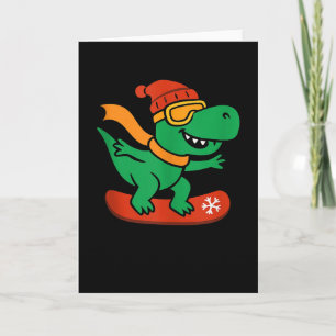 Snowboard-Dinosaurier T-Rex Snowboarder Lustiger W Karte