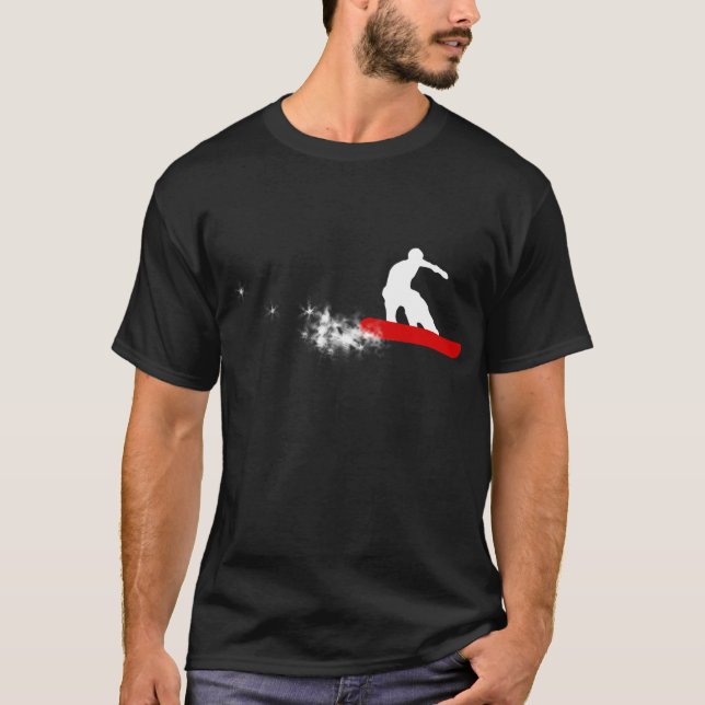 Snowboard. einfach. rot T-Shirt (Vorderseite)