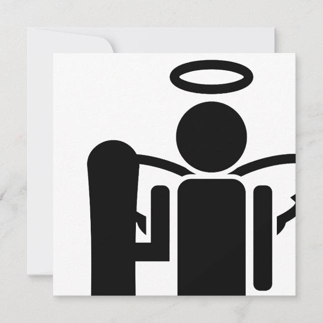 Snowboard-Engel Einladung (Vorderseite)