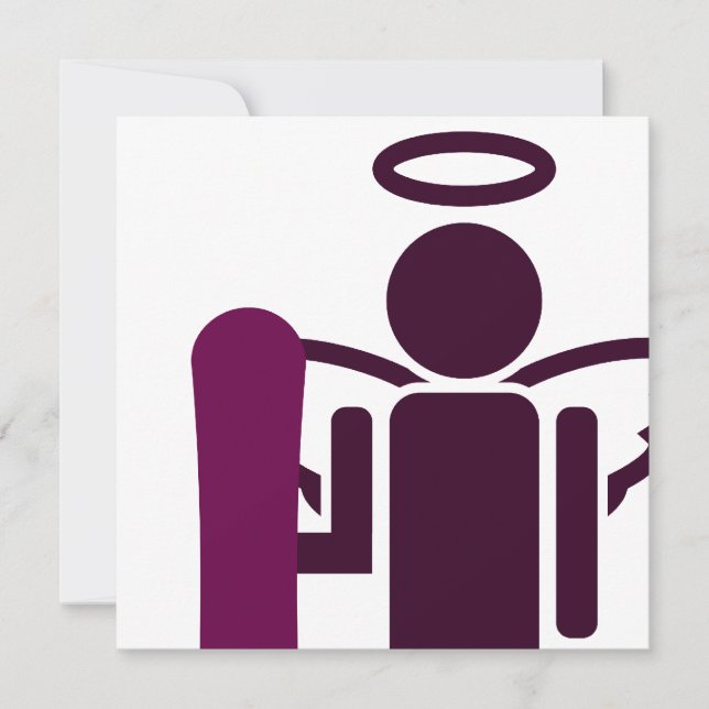 Snowboard-Engel Einladung (Vorderseite)