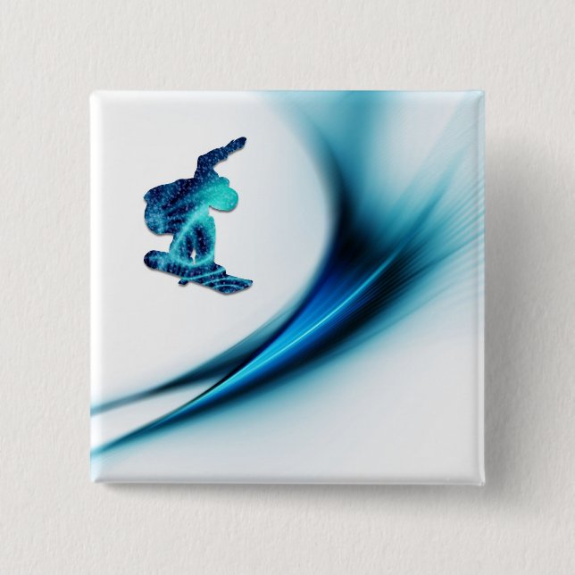 Snowboard-Entwurfs-Quadrat-Button Button (Vorderseite)