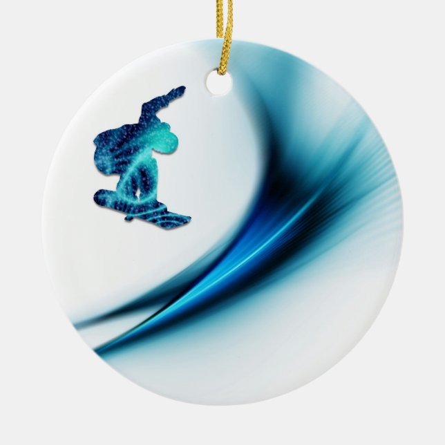 Snowboard-Entwurfs-Verzierung Keramik Ornament (Vorne)