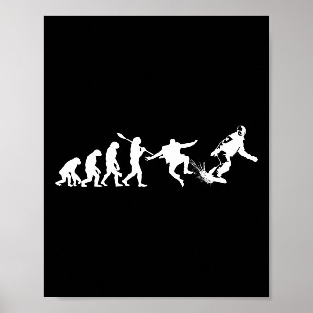 Snowboard Evolution Funny Snowboarder Poster (Vorne)